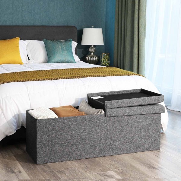 Banc Idris avec rangement 110 cm - Gris foncé Banc Idris avec rangement 110 cm - Gris foncé