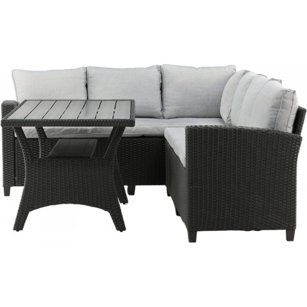 Groupe de canapés d\\\'angle en bois courbé - Noir/gris Groupe de canapés d\\\'angle en bois courbé - Noir/gris