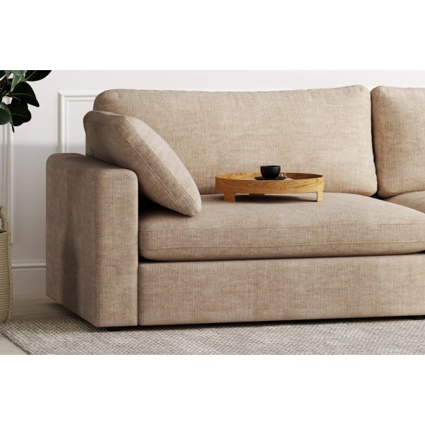 Soffa 266 cm 4-sits mrkbeige - Moby + Mbeltassar