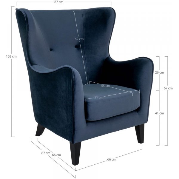 Campo Fåtölj - Mörkblå/svart Campo Fåtölj - Mörkblå/svart