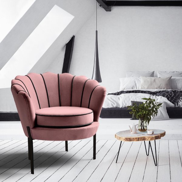 Fauteuil Duran en velours rose Fauteuil Duran en velours rose
