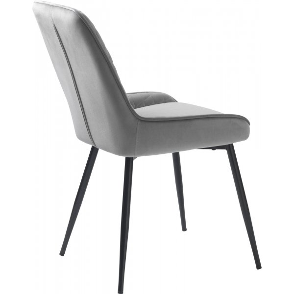 Carina stol i grå sammet med diamant mönster Carina stol i grå sammet med diamant mönster