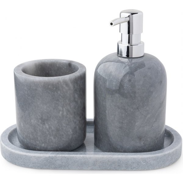 Badrumsset i grå marmor från Verona med 3 delar Badrumsset i grå marmor från Verona med 3 delar