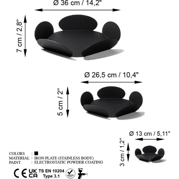 Plat décoratif Rhodes - Noir Plat décoratif Rhodes - Noir