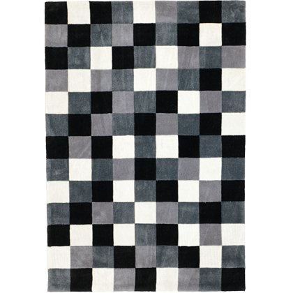 Tuftad matta Quadro - Svart/vit - Rutig