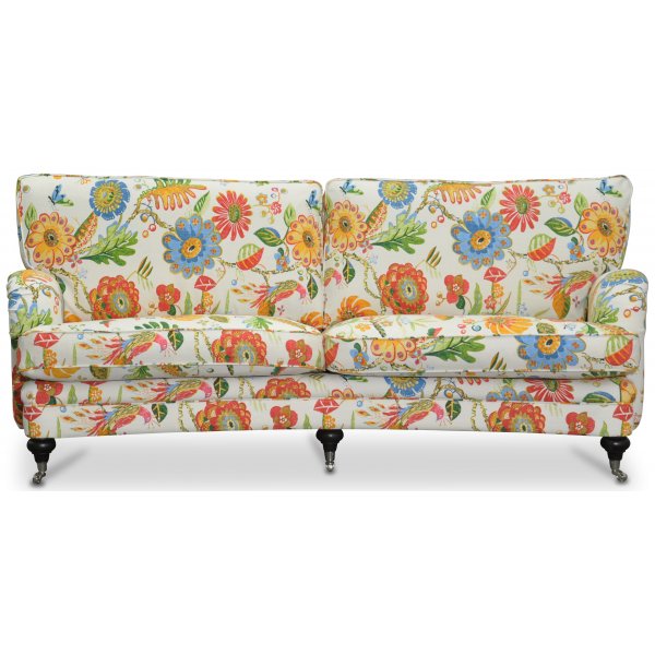 Savoy 3-sits sv�ngd soffa med blommigt tyg - Havanna Vit