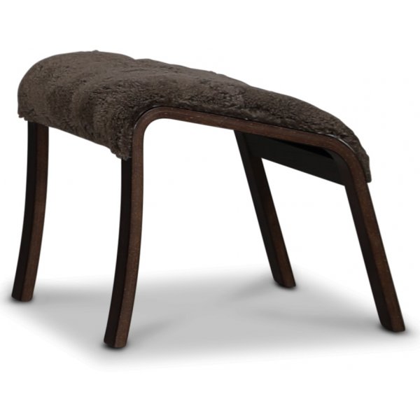 Lammet / Fushion fotpall i fårskinn scandinavian expresso - Mörk valnöt Lammet / Fushion fotpall i fårskinn scandinavian expresso - Mörk valnöt