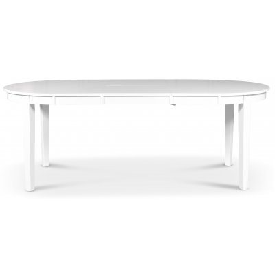 Gs ovalt matbord frlngningsbart 160-210 cm - Vit + Mbelvrdskit fr textilier
