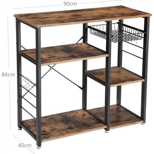 Étagère de cuisine Caspar - Marron/noir Étagère de cuisine Caspar - Marron/noir
