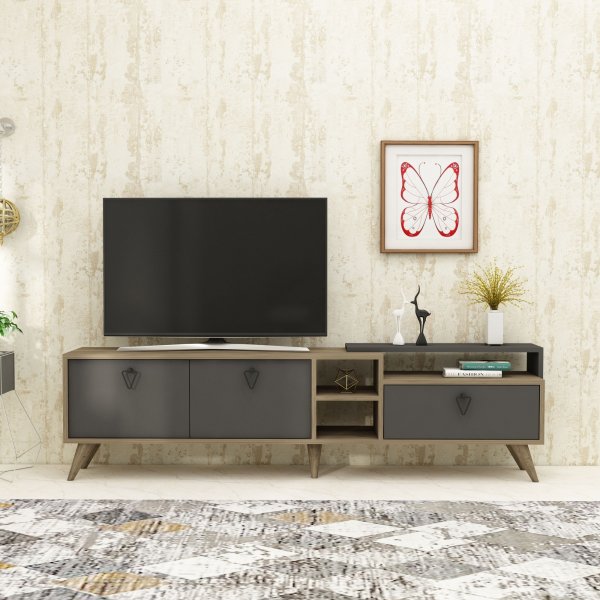 Lycke TV-bänk - Valnöt/antracit Lycke TV-bänk - Valnöt/antracit
