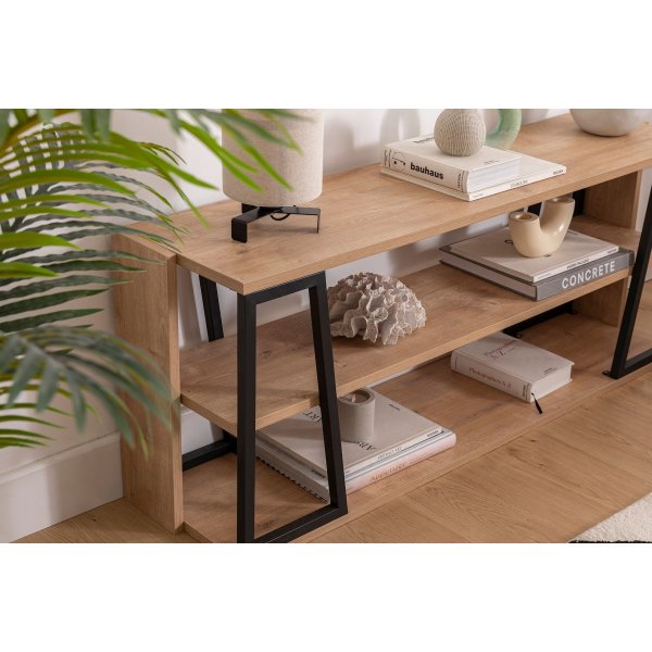 Meuble TV Lissa 123,6 cm - Chêne saphir/noir Meuble TV Lissa 123,6 cm - Chêne saphir/noir