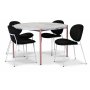 Asp runt matbord 120cm - Ljus marmor/rosa