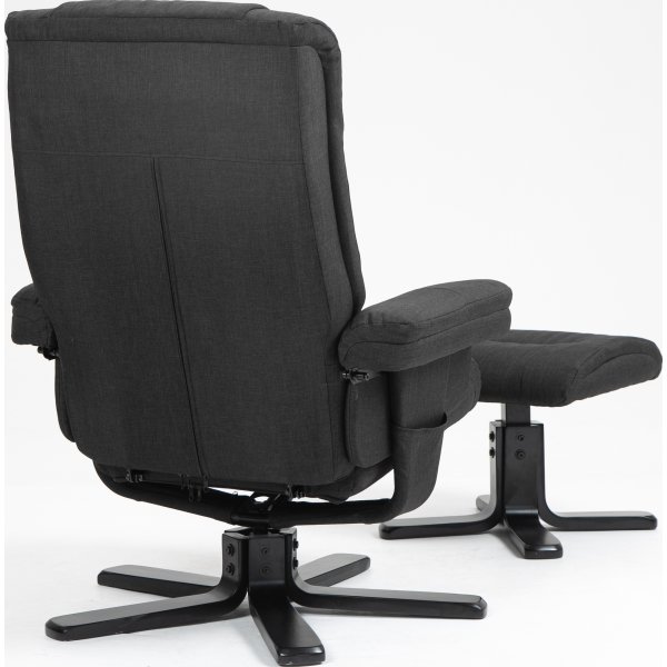 Oslo reclinerftlj med pall - Cortina svart