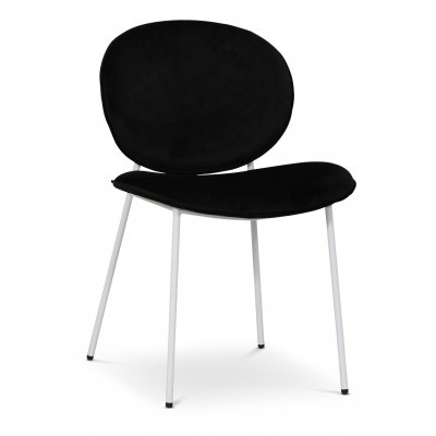 Rondo stol i svart sammet med vita ben + Fläckborttagare för möbler