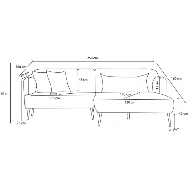 Canapé-lit Revos à droite - Crème Canapé-lit Revos à droite - Crème