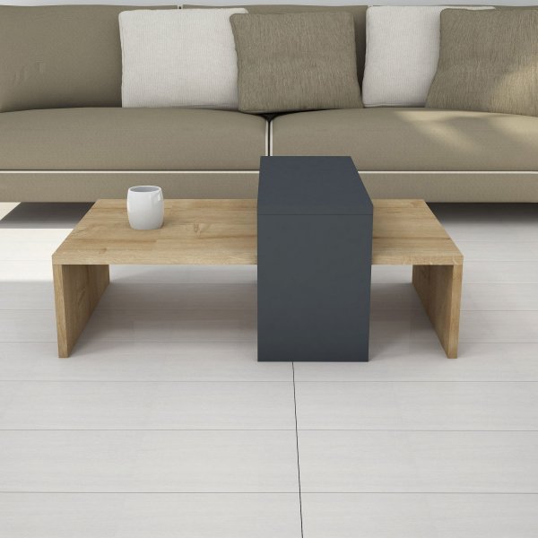 Glow soffbord 80 x 50 cm - Safir/antracit Glow soffbord 80 x 50 cm - Safir/antracit