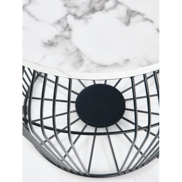 Grande table basse Ø56 cm - Marbre blanc/noir Grande table basse Ø56 cm - Marbre blanc/noir