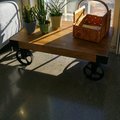 Kundbild Bison vintage soffbord med hjul 110 x 72 cm - Mangoträ: Soffbordet Texas tjänar nu som ett...