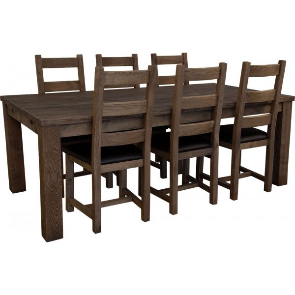 Table  manger Qubec 200x100 cm - Chne huil brun