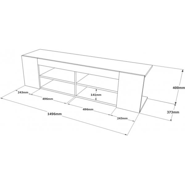 Luvio TV-bnk 13 - Ek/vit
