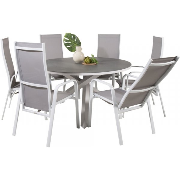 Copacabana utematgrupp med 6 st Copacabana stolar - Grå/Vit Copacabana utematgrupp med 6 st Copacabana stolar - Grå/Vit