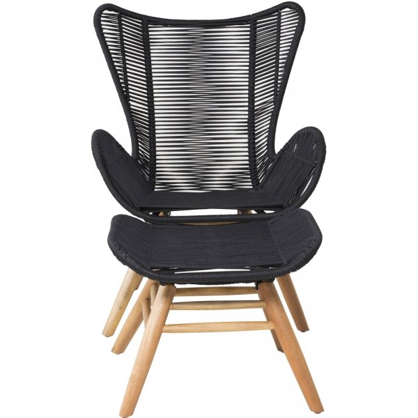 Tintelende fauteuil - Zwart/Natuurlijk Tintelende fauteuil - Zwart/Natuurlijk