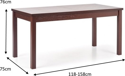 Table à manger Adélé 118-158 cm - Noyer foncé Table à manger Adélé 118-158 cm - Noyer foncé