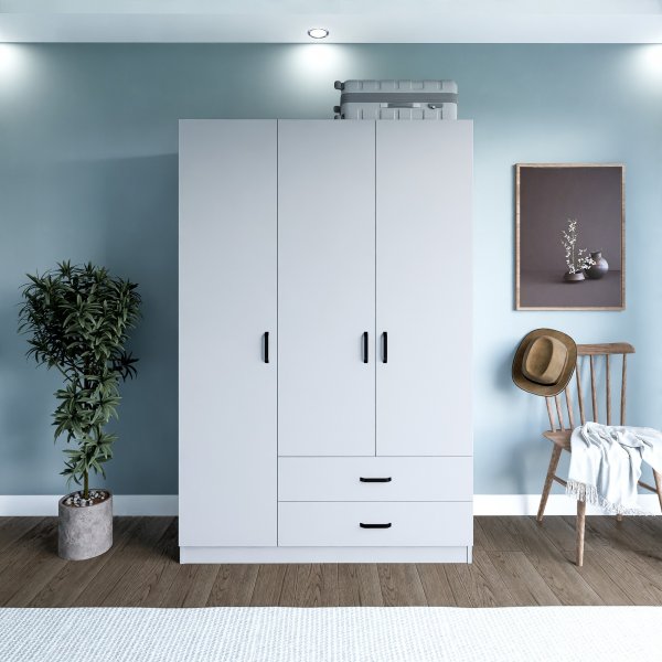 Armoire Yaman 120 x 45 x 180 cm Variante A - Blanc mat Armoire Yaman 120 x 45 x 180 cm Variante A - Blanc mat