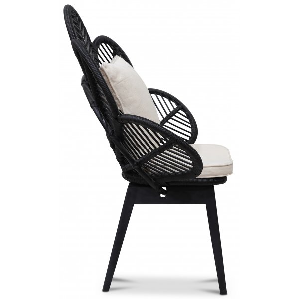 Fåtölj svart/rotting - Peacock + Fläckborttagare för möbler Fåtölj svart/rotting - Peacock + Fläckborttagare för möbler