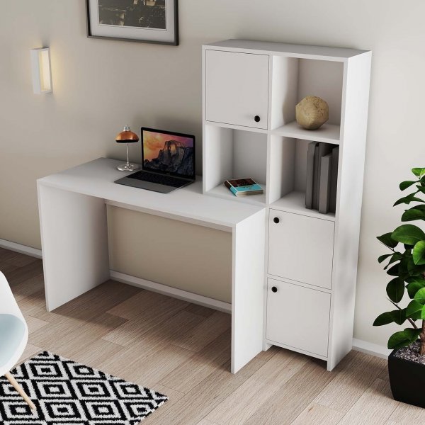 Bureau Silence 156,8 x 51,5 cm, droite - Blanc
