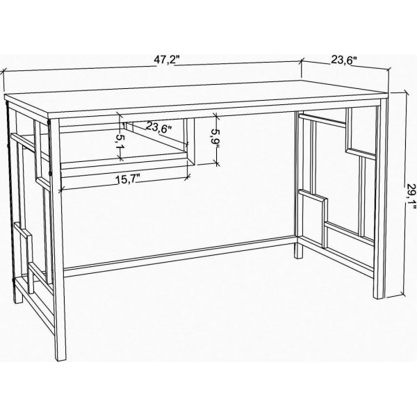 Kennesaw skrivbord 120 x 60 cm - Guld/antracit Kennesaw skrivbord 120 x 60 cm - Guld/antracit