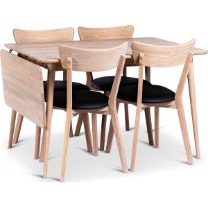 Odense matbord 120-160x80 cm med 4 st Eksj stolar