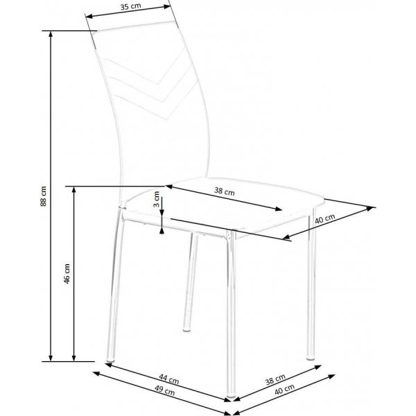 Chaise Penny - Gris/chrome