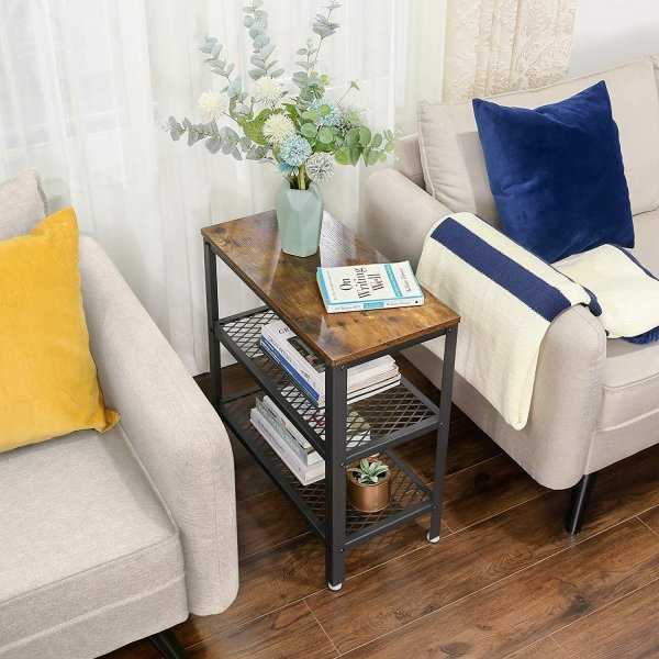 Lasse sidobord 60 x 30 cm - Brun/svart