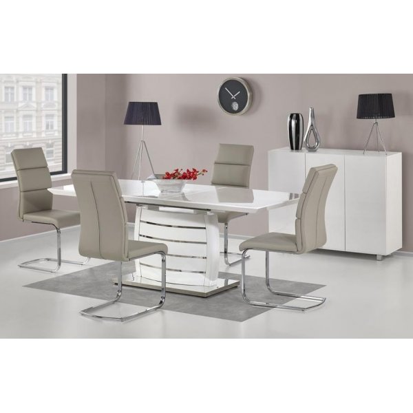 Birgitta förlängningsbart matbord 160-200 cm i vit högglans Birgitta förlängningsbart matbord 160-200 cm i vit högglans