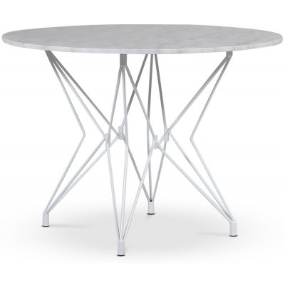 Zoo matbord i marmor 105 cm - Vit / Ljus Marmor