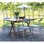 Matgrupp Salt teak: Klaffbord i teak inklusive 4 st Abbe stapelbara stolar