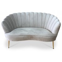 Snäckan 2-sits soffa - Gråbeige sammet / Mässing Snäckan 2-sits soffa - Gråbeige sammet / Mässing