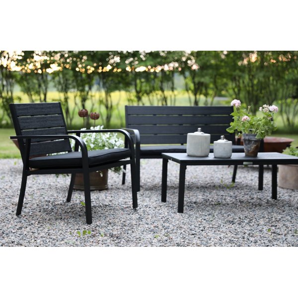 Alesund svart Loungegrupp för uteplatsen Alesund svart Loungegrupp för uteplatsen