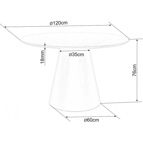 Table  manger Angel 120 cm - Gris/noir