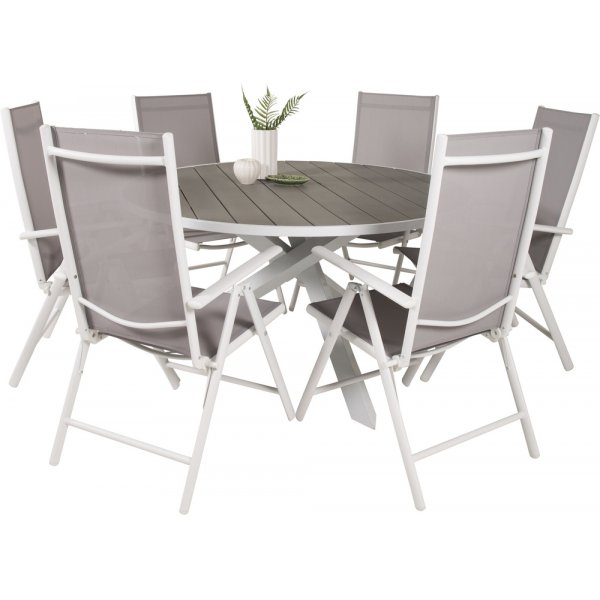 Parma utematgrupp med 6 st Break stolar - Grå/Vit Parma utematgrupp med 6 st Break stolar - Grå/Vit