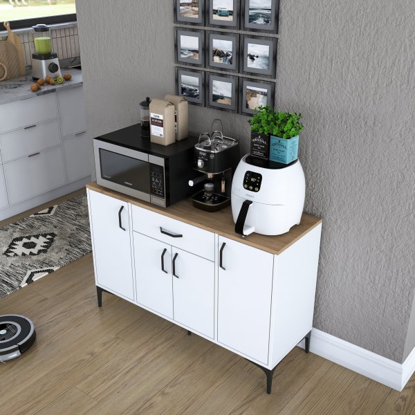 Buffet Jericho 136 - Blanc/noyer