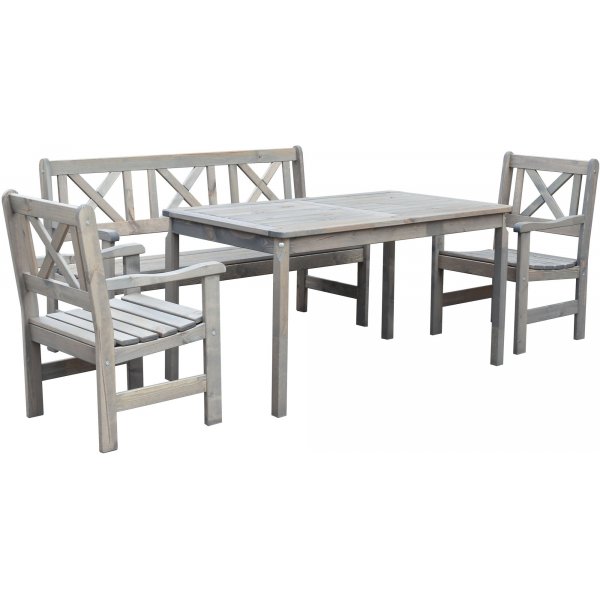 Fauteuil d'extrieur Bollns - Gris + Dtachant pour meubles