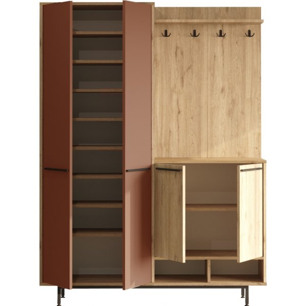 Oasis hallmöbel - Ek/tegelröd Oasis hallmöbel - Ek/tegelröd