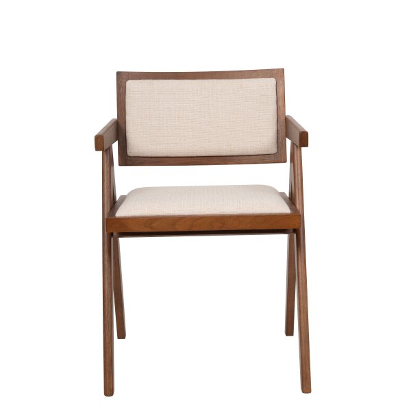 Olmo matbord 90 cm i valnt/svart med 2st Sara karmstol i valnt och linne