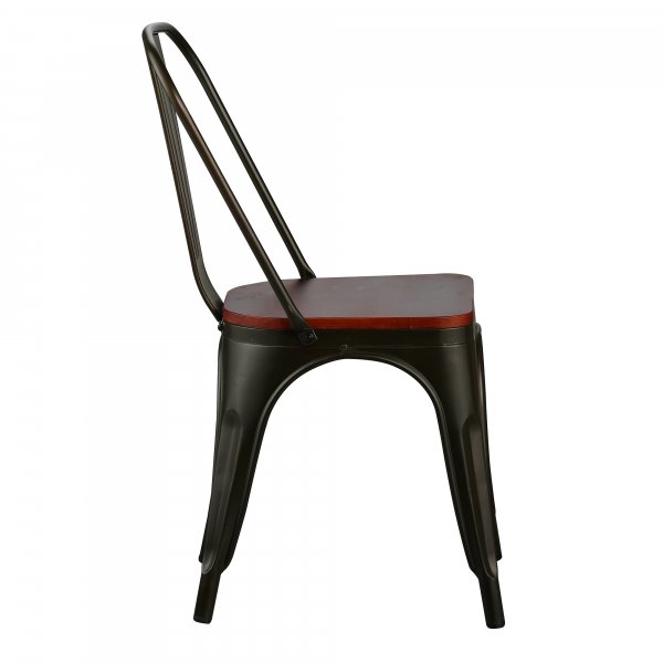 Industry plåtstol med träsits - stapelbar Industry plåtstol med träsits - stapelbar