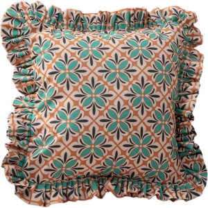 Housse de coussin Luciole 43 x 43 cm - Beige/vert fonc