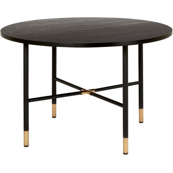 Impala matbord Ø120 cm - Svartbetsad ek/guld Impala matbord Ø120 cm - Svartbetsad ek/guld