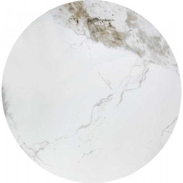 Table basse Genesis 70 cm - Marbre blanc/noyer