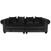 Chesterfield Sir Nelson Large 260 cm - Svart Sammet Chesterfield Sir Nelson Large 260 cm - Svart Sammet